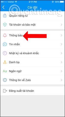 How to turn off log notifications and moments on Zalo - TipsMake.com