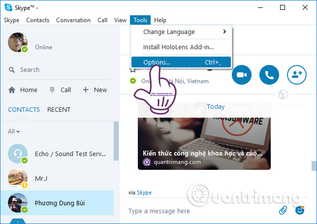 How to turn off or show the Preview URL link on Skype Picture 2