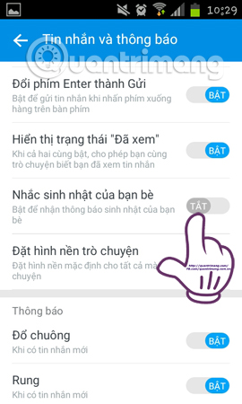 How to turn off, receive a friend's birthday notification on Zalo Picture 5