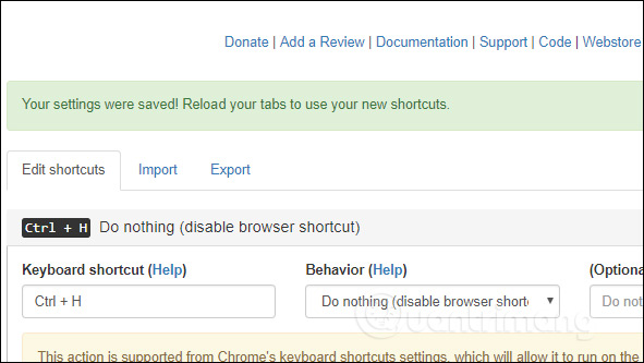 How to turn off shortcuts on Google Chrome Picture 6
