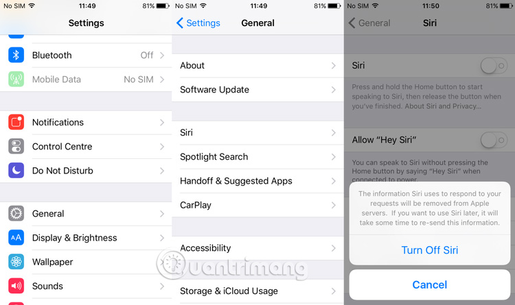 How to turn off Siri on iPhone, iPad - TipsMake.com