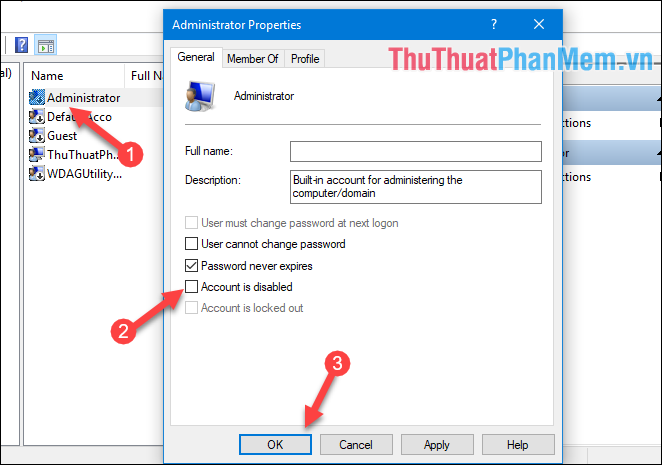 How to turn off the Administrator account, Guest hidden in Windows 10 Picture 3