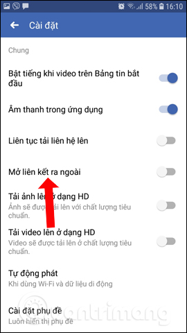 How to turn off the default browser on Facebook Picture 5
