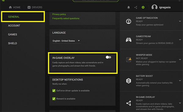 how to disable geforce experience