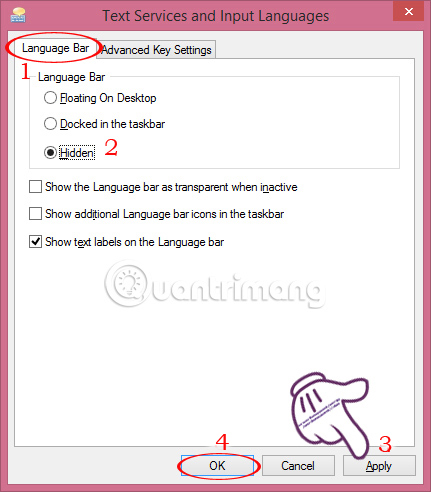 How to turn off the Language bar on the Taskbar in Windows 8 Picture 4