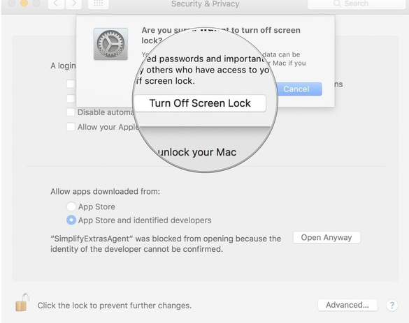 How to turn off the Macbook login when opening the device from the Sleep state Picture 6