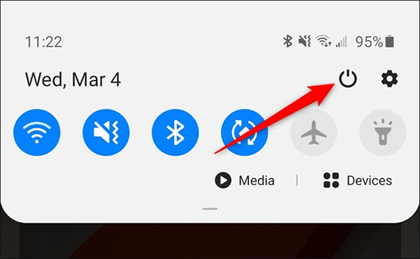 How to turn off the power, restart Samsung Galaxy S20 Picture 4