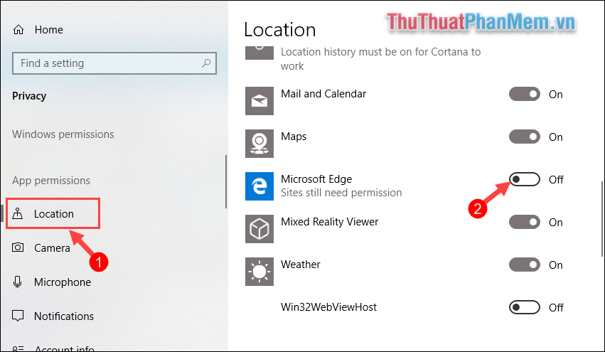 How to turn off the request for location when browsing the web in Cốc Cốc, Chrome, Edge, Firefox Picture 9