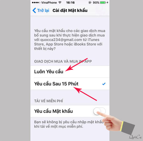 How to turn off the required password entry when downloading applications from the App Store on iPhone Picture 6