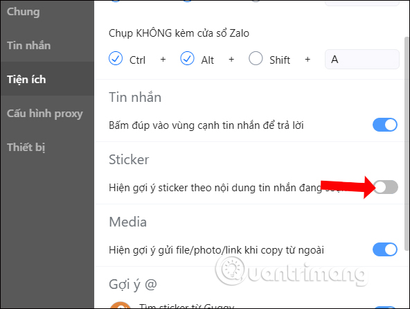 How to turn off the suggestion of writing a message on Zalo Picture 4