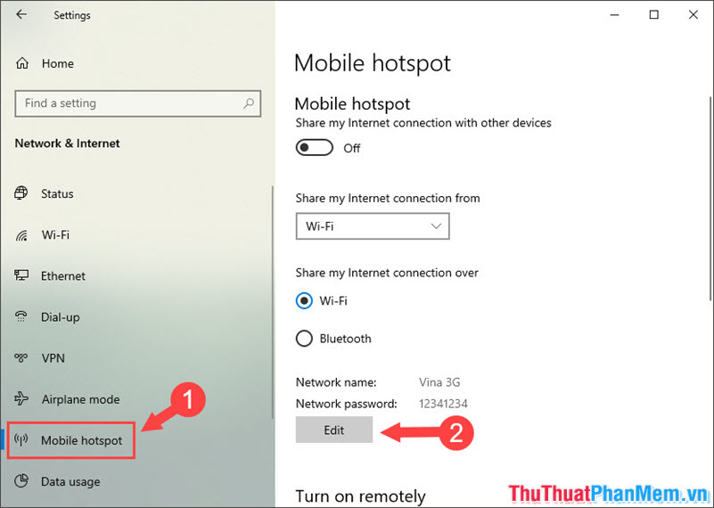 How to turn on and off the Mobile Hotspot feature to play Wifi on Windows 10 Picture 4