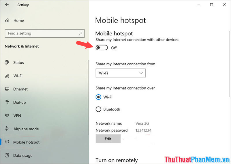 How to turn on and off the Mobile Hotspot feature to play Wifi on Windows 10 Picture 7
