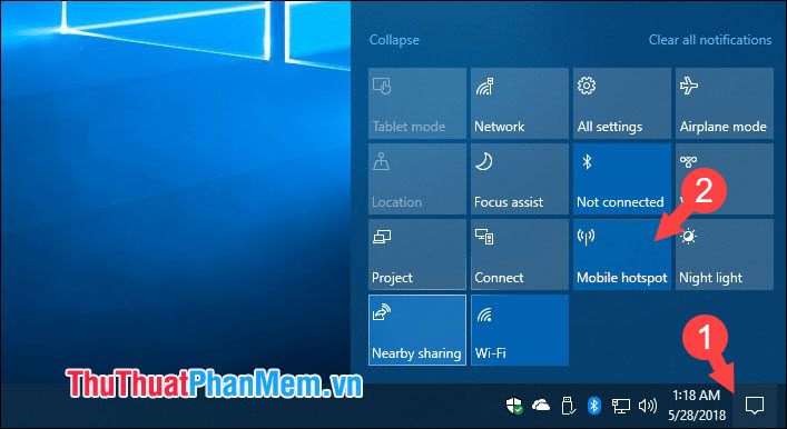How to turn on and off the Mobile Hotspot feature to play Wifi on Windows 10 Picture 8