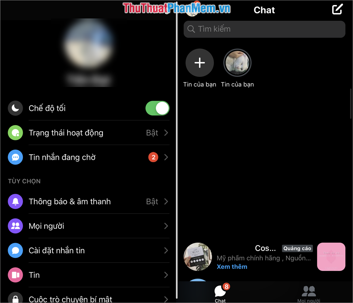 How to turn on Dark Mode Messenger Picture 6