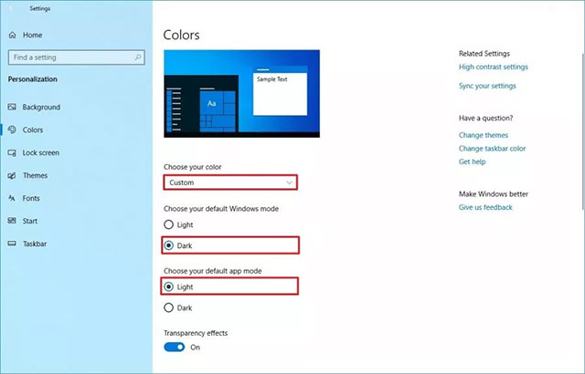 How to turn on full light theme on Windows 10