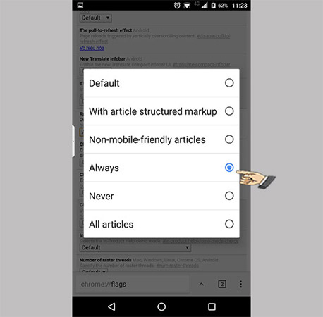 How to turn on Google Chrome's newspaper reading mode on Android Picture 3