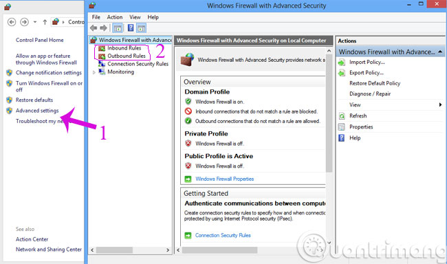 How to turn on / off Windows Firewall in Windows 7, 8 / 8.1 and Windows 10 Picture 13