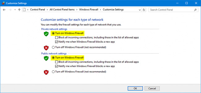 How to turn on / off Windows Firewall in Windows 7, 8 / 8.1 and Windows 10 Picture 5