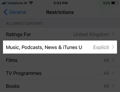 How to turn on restrictive content restrictions for music and news videos on iPhone and iPad Picture 1