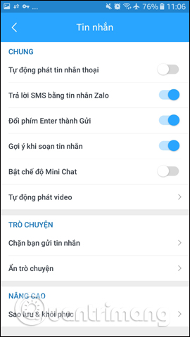 How to turn on the chat bubble on Zalo Picture 3