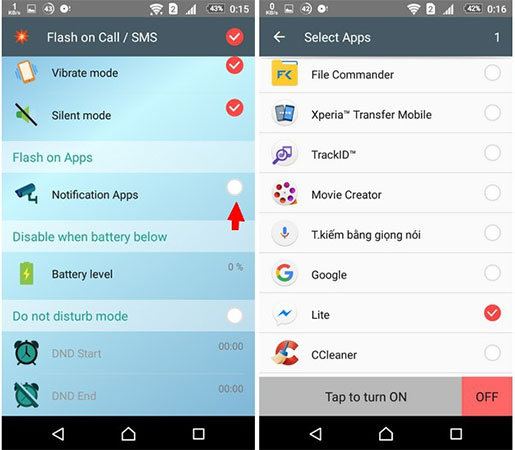 How to turn on the flash notification when there is a call or message on Android Picture 2