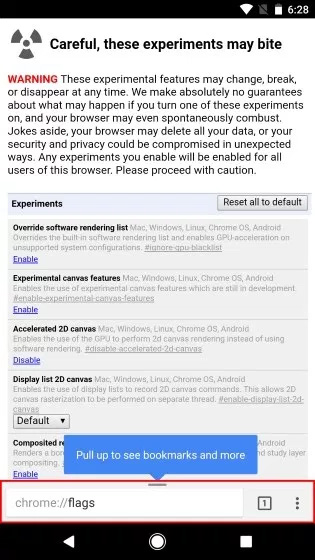 How to turn the address bar down on Chrome Android Picture 5