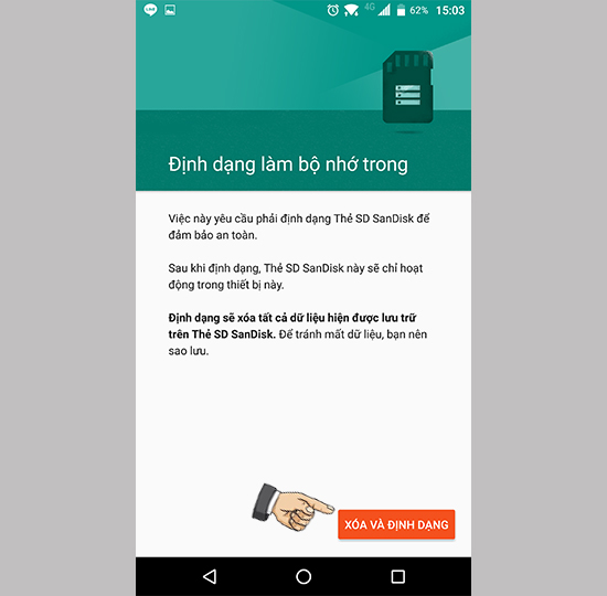 How to turn the memory card into internal memory on Android 6.0 Picture 4
