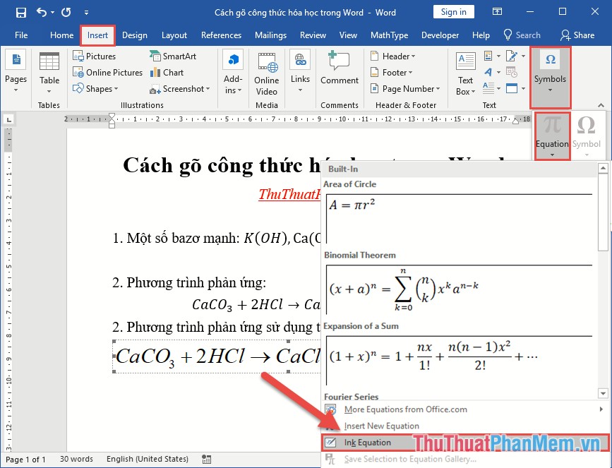 How To Type Chemical Formulas In Word