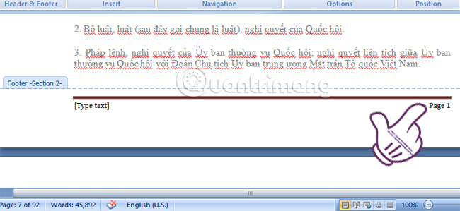 How to type pages in Word 2007 from any page Picture 9