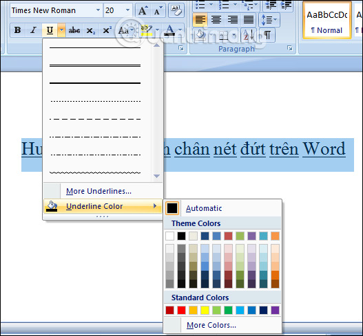 How to underline the broken word on Word Picture 8