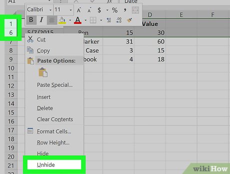 How to Unhide Rows in Excel - TipsMake.com