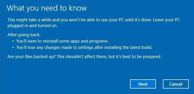 How to uninstall Windows 10 April 2018 Update Picture 7