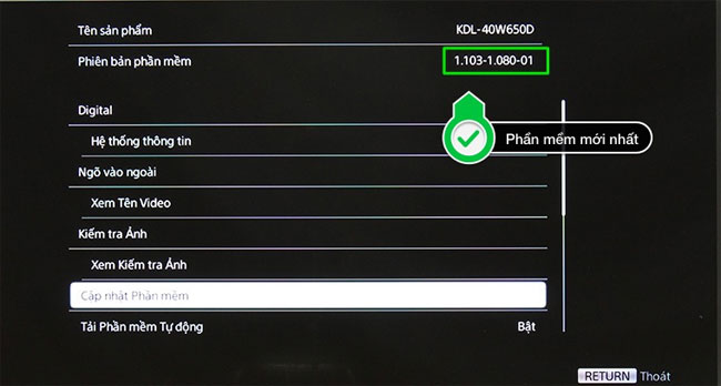 How to update software for Internet TV Sony W650D Picture 8