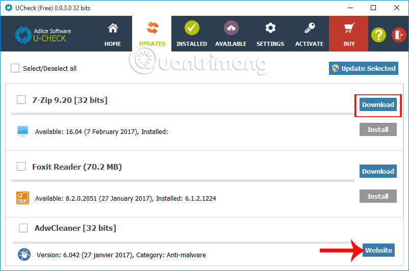 How to update software with UCheck on Windows Picture 7