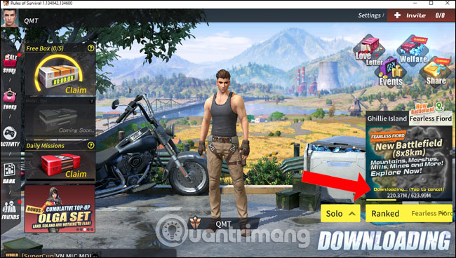 How to update the new 8x8 map in the Rules Of Survival game Picture 4