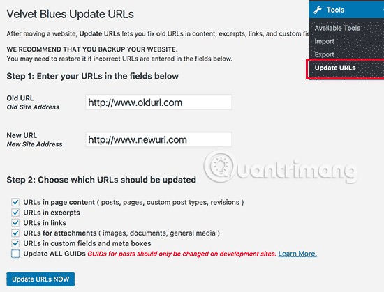 How to update URLs when moving WordPress sites Picture 3