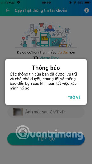 How to upgrade ViettelPay package Picture 8