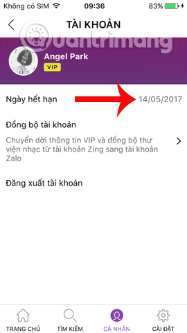 How to upgrade Zing Mp3 VIP account via Zalo Picture 10