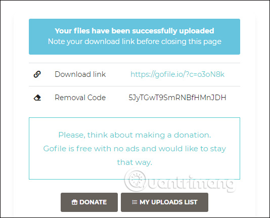 How to upload and share files online on GoFile Picture 8