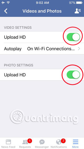 How to upload HD photos to Facebook on iPhone / iPad? Picture 5