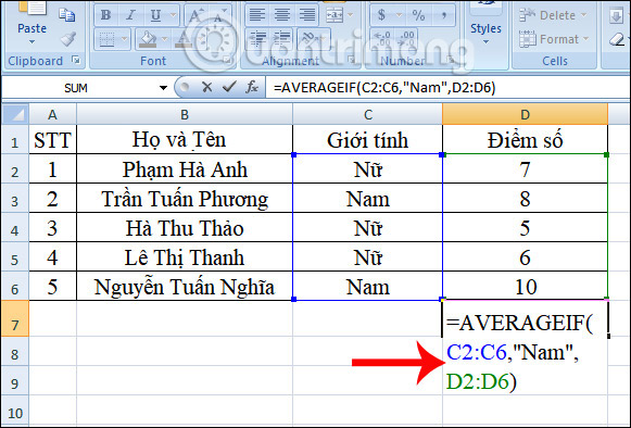 How to use AVERAGEIF function in Excel Picture 6