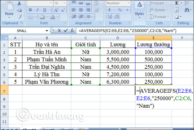 How to use AVERAGEIFS function on Excel Picture 4