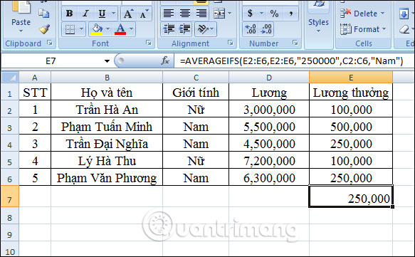 How to use AVERAGEIFS function on Excel Picture 5