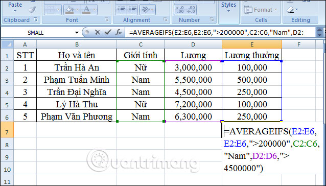How to use AVERAGEIFS function on Excel Picture 6
