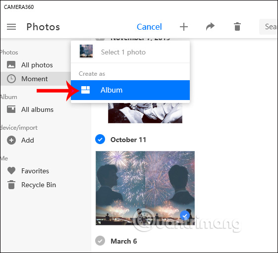 How to use Camera360 Photos to manage photos on Windows 10 Picture 4