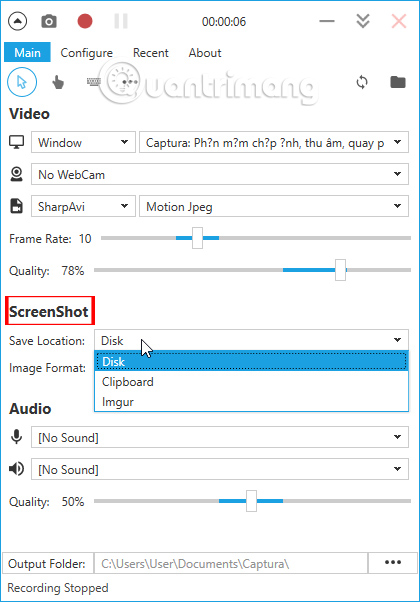 How to use Captura to take photos, record, film screen of Windows 10 Picture 10
