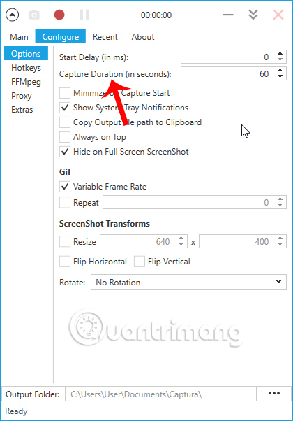 How to use Captura to take photos, record, film screen of Windows 10 Picture 15