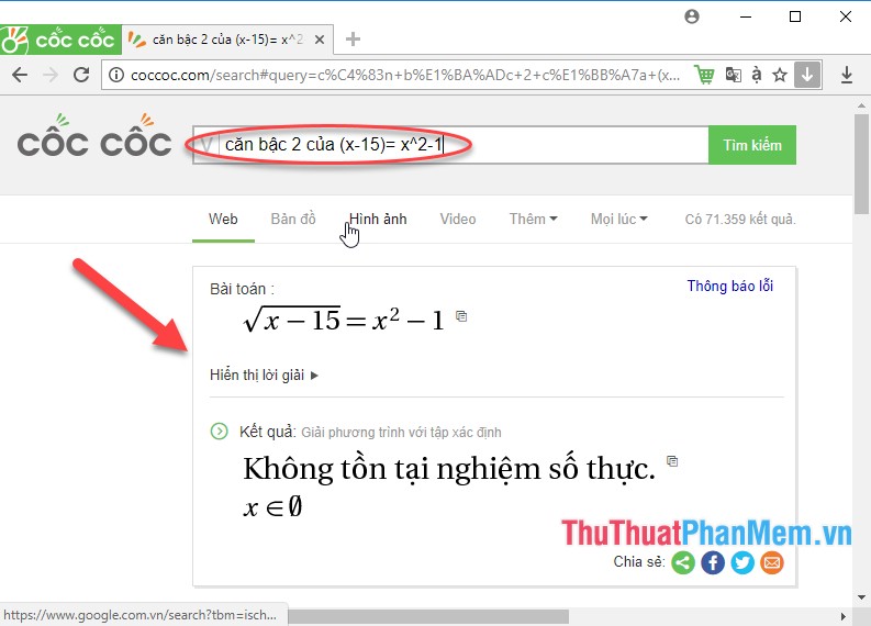 How to use Coc Coc to solve math problems online Picture 10