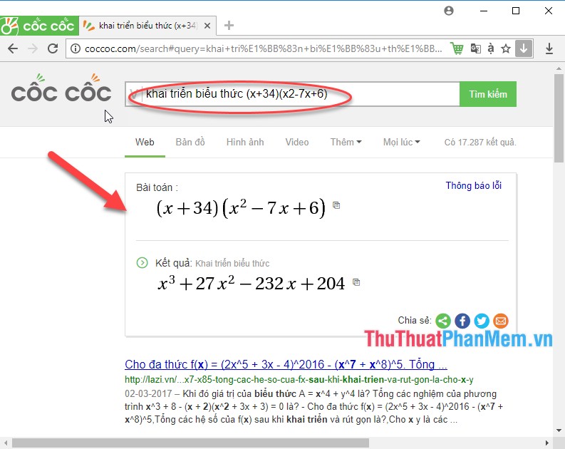 How to use Coc Coc to solve math problems online Picture 11
