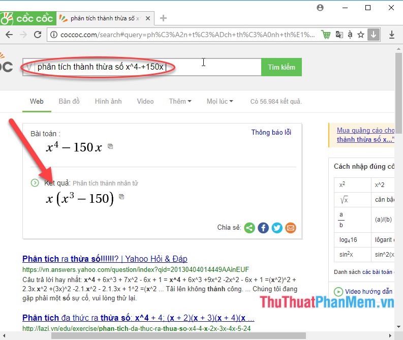 How to use Coc Coc to solve math problems online Picture 14